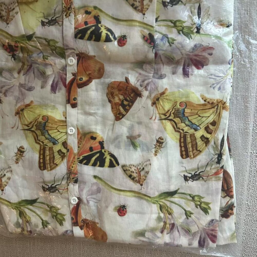 Selkie The Elder Beach Blouse Cotton Button Down Causal Beach Small - Picture 8 of 9